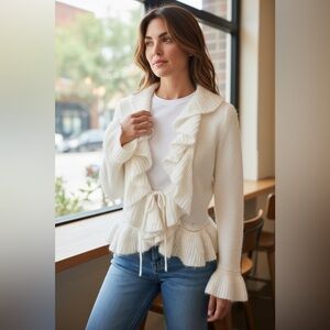 Escada Sport Elegant Ruffle Sweater - VINTAGE RETIRED Size Large